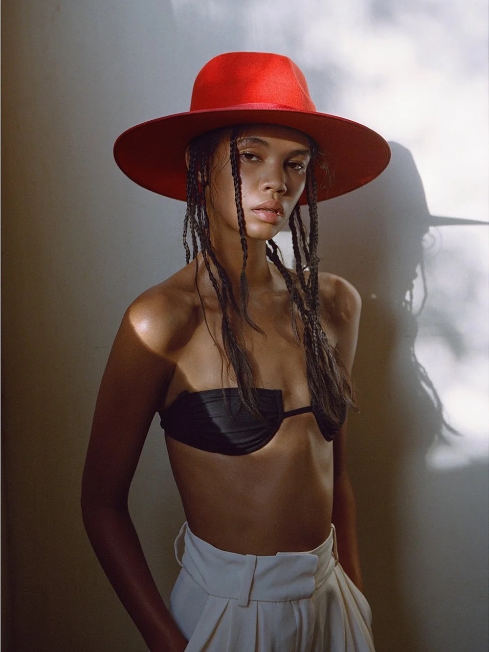 Lack Of Color Vibrant Red Wide-Brim Fedora